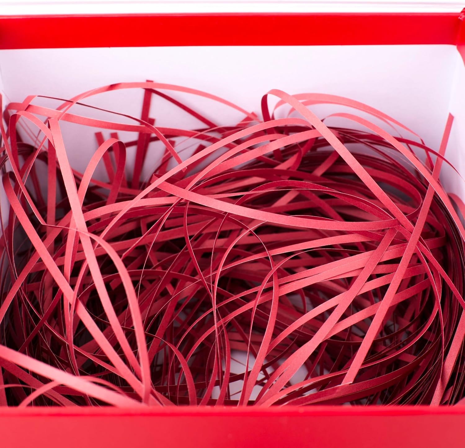 image:imageHallmark Medium Gift Box with Lid and Shredded Paper Fill Red 7 inch Box for Birthdays Graduations Anniversaries Christmas Valentines Day All OccasionRed