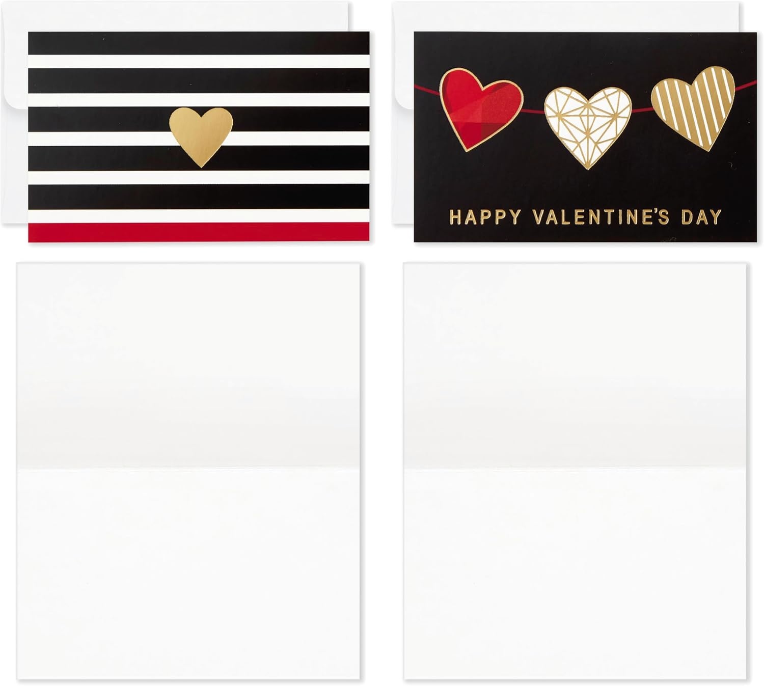 image:imageHallmark Mini Valentines Day Cards Assortment 18 Cards with Envelopes Foil Hearts Galentines Day Cards PackFoil Hearts Folded Mini Valentines