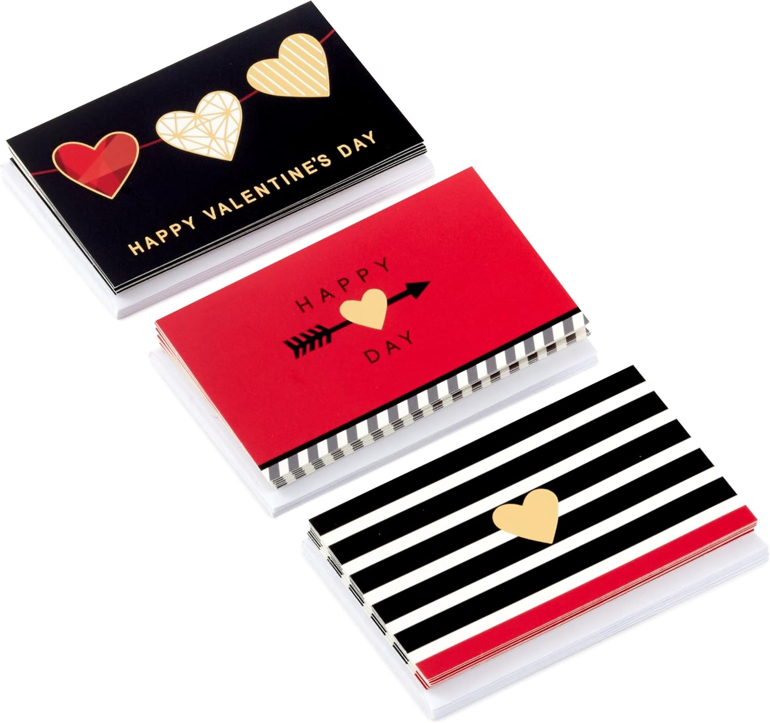 image:imageHallmark Mini Valentines Day Cards Assortment 18 Cards with Envelopes Foil Hearts Galentines Day Cards PackFoil Hearts Folded Mini Valentines