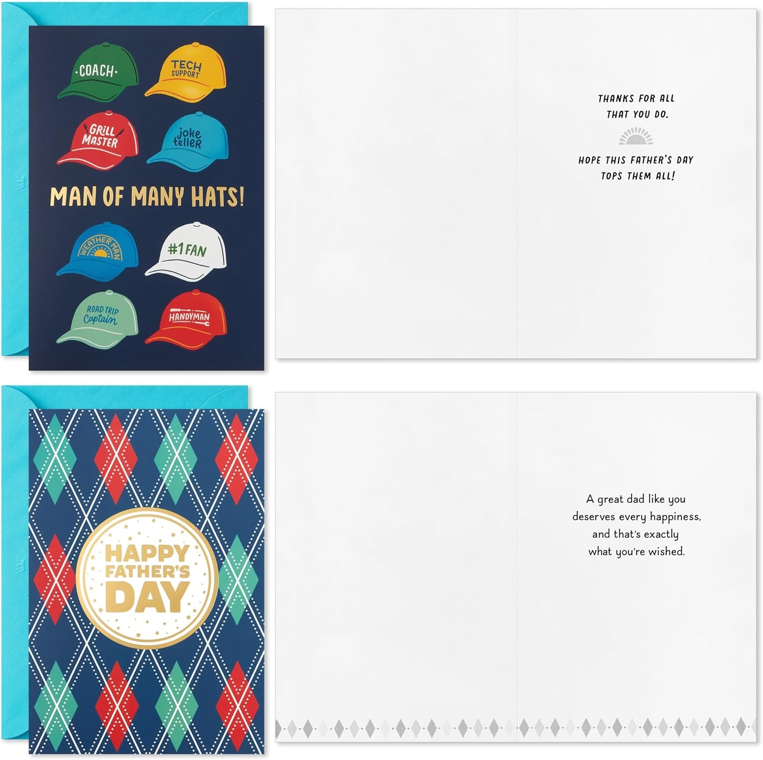 image:imageHallmark Valentines Day Cards Assortment Bold Type 24 Cards and EnvelopesFathers Day Navy Card Assortment