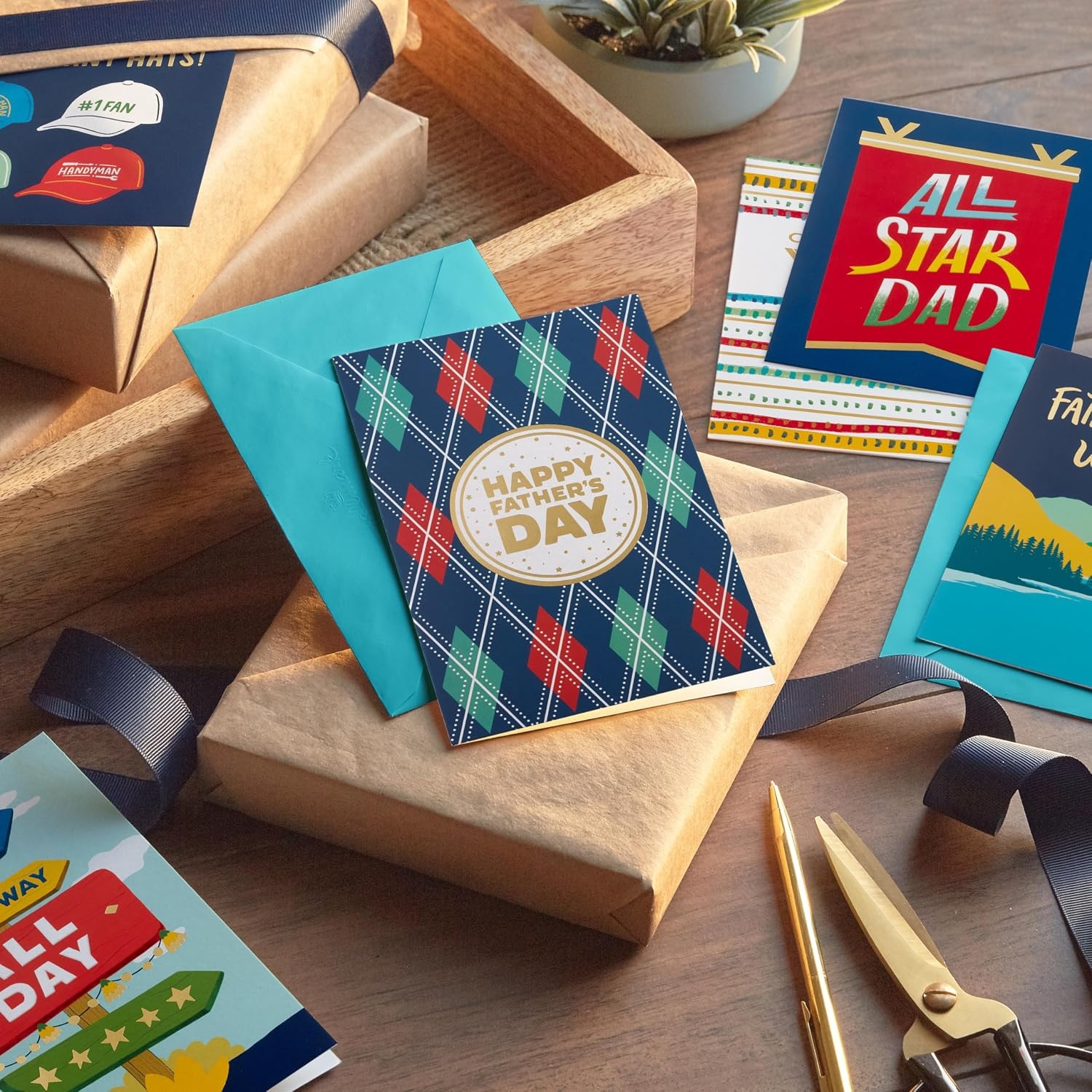 image:imageHallmark Valentines Day Cards Assortment Bold Type 24 Cards and EnvelopesFathers Day Navy Card Assortment