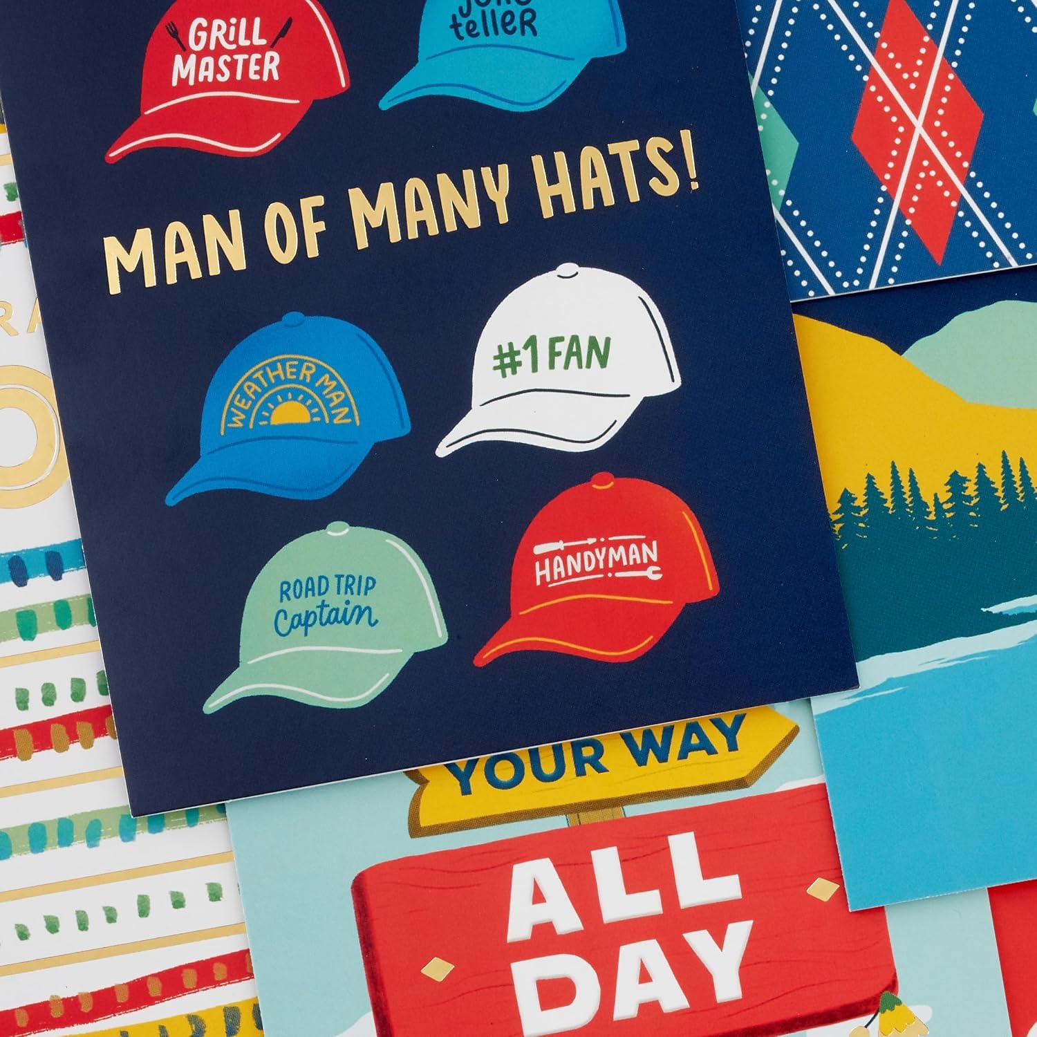 image:imageHallmark Valentines Day Cards Assortment Bold Type 24 Cards and EnvelopesFathers Day Navy Card Assortment