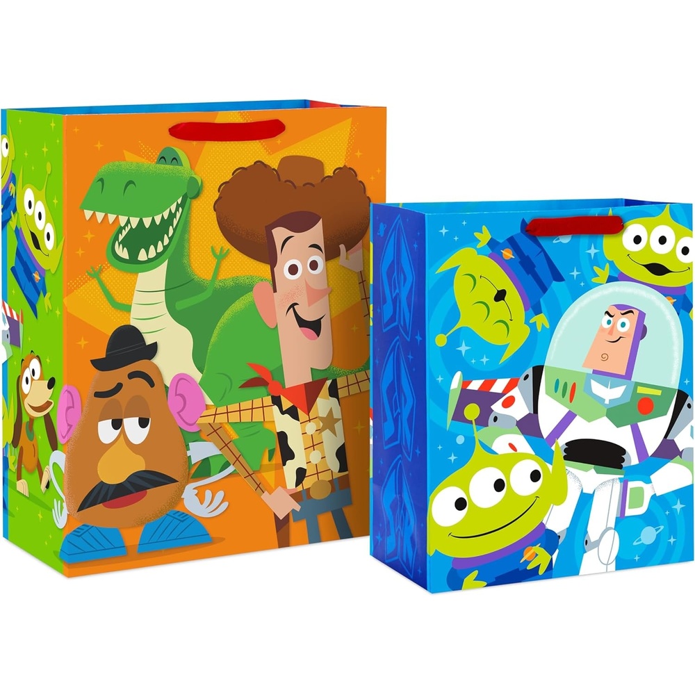 image:imageBirthday Hallmark Disney 13 Large Gift Bag with Tissue Paper Minnie Mouse Yellow and Orange with Pink Polka Dots Kids Adults FansToy Story