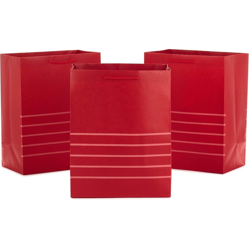 image:imageHallmark 11 Large Red Gift Bag Bundle Pack of 3 for Birthdays Graduations Mothers Day Fathers Day Baby ShowersRed