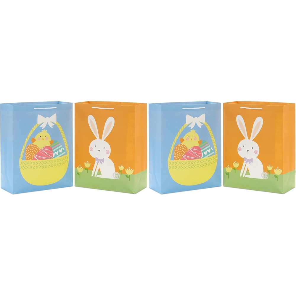 image:imageHallmark 6 Small Easter Gift Bag Bundle 8 Bags Easter Basket Easter Bunny Chicks Happy Easter for Kids Party Favors Gift Cards1 count Pack of 4