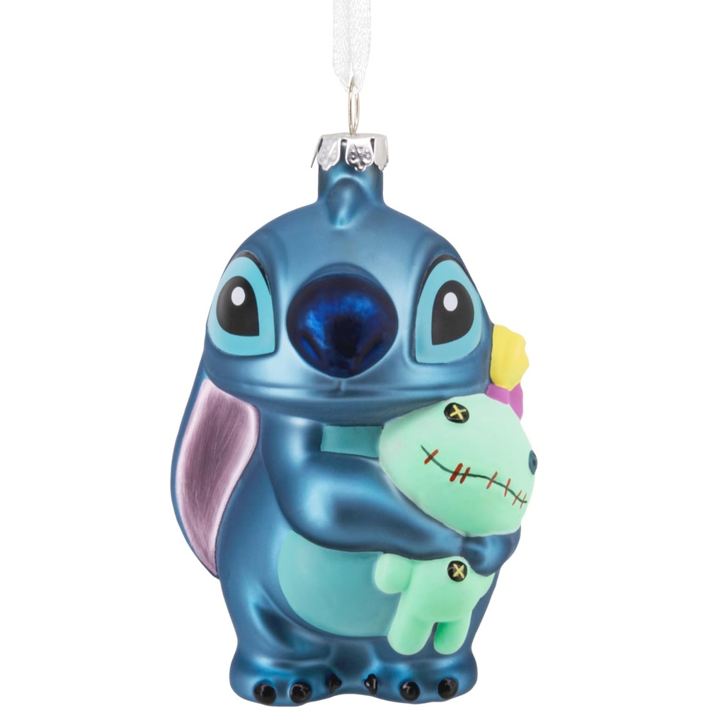 image:imageHallmark Christmas Ornament Disney Stitch with Scrump Ornament Blown Glass Gifts for Disney Fans