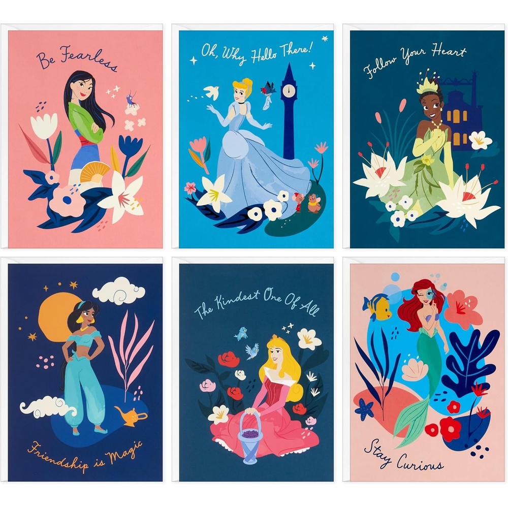 image:imageHallmark Disney Princess Assorted Blank Note Cards Hellos Pack of 24 Cards with EnvelopesDisney Princess