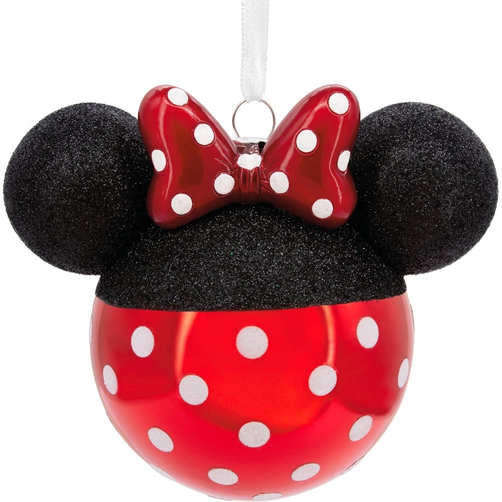 image:imageHallmark Disney Stitch Santa Hat Blown Glass Christmas OrnamentMinnie Mouse Head