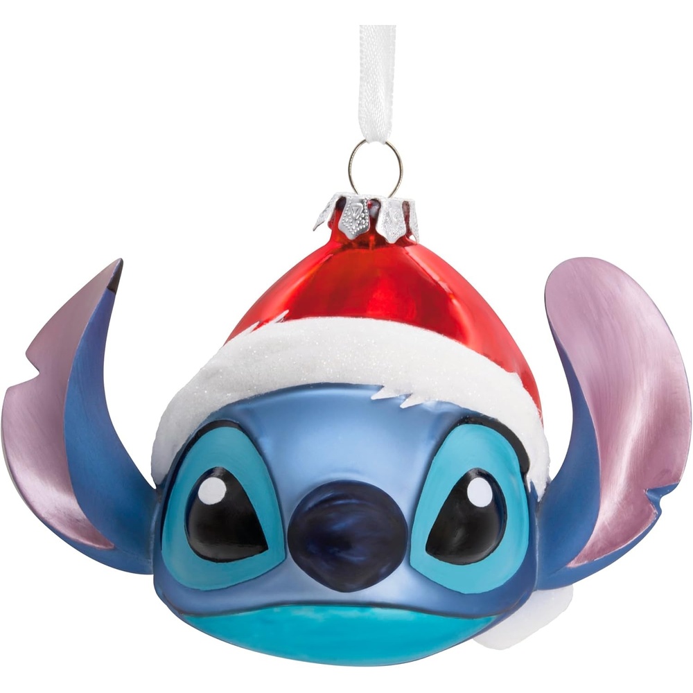 image:imageHallmark Disney Stitch Santa Hat Blown Glass Christmas OrnamentStitch with Santa