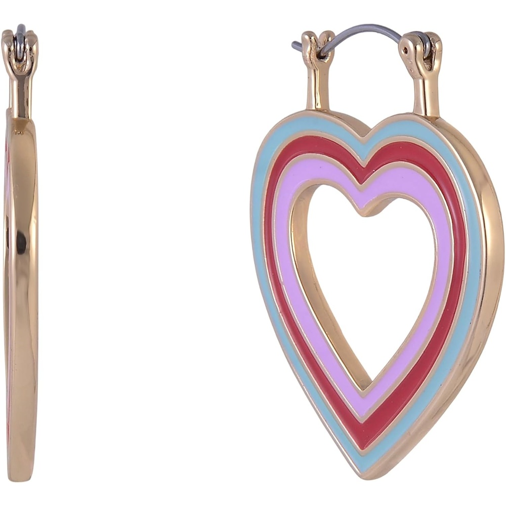 image:imageHallmark Enamel Heart Hoop Earrings