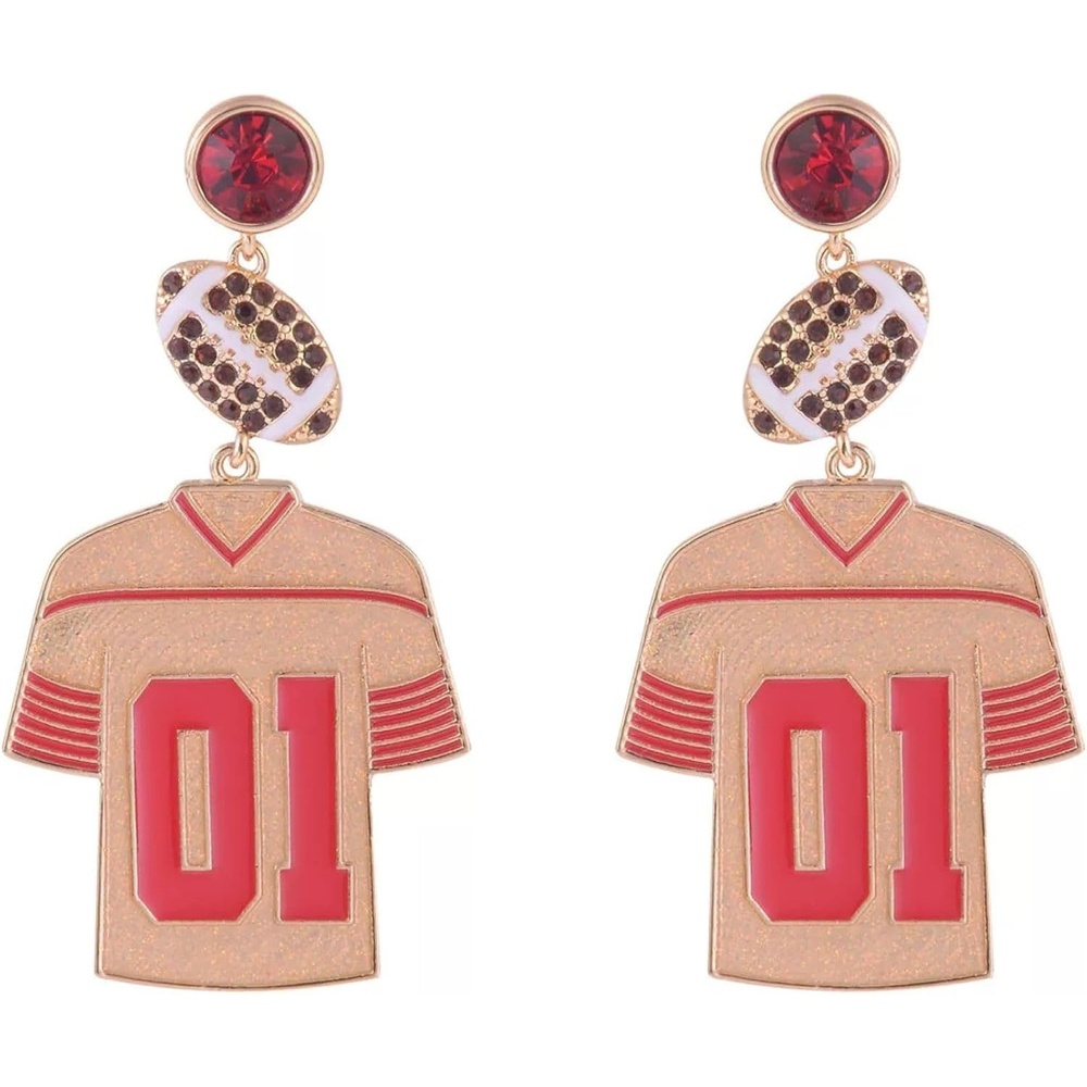 image:imageHallmark Enamel Jersey Football Earrings