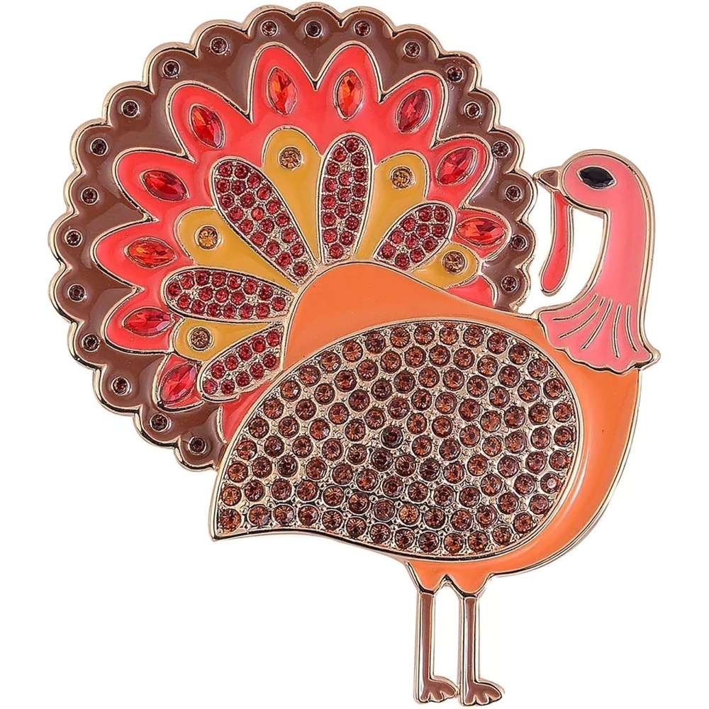 image:imageHallmark Enamel and Stone Turkey Pin