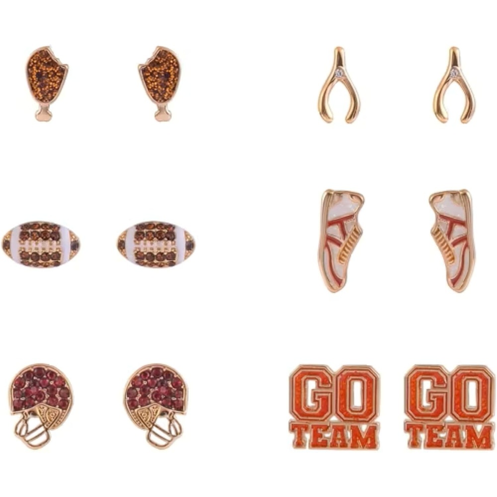 image:imageHallmark Football Themed 6pk Stud Earring Set
