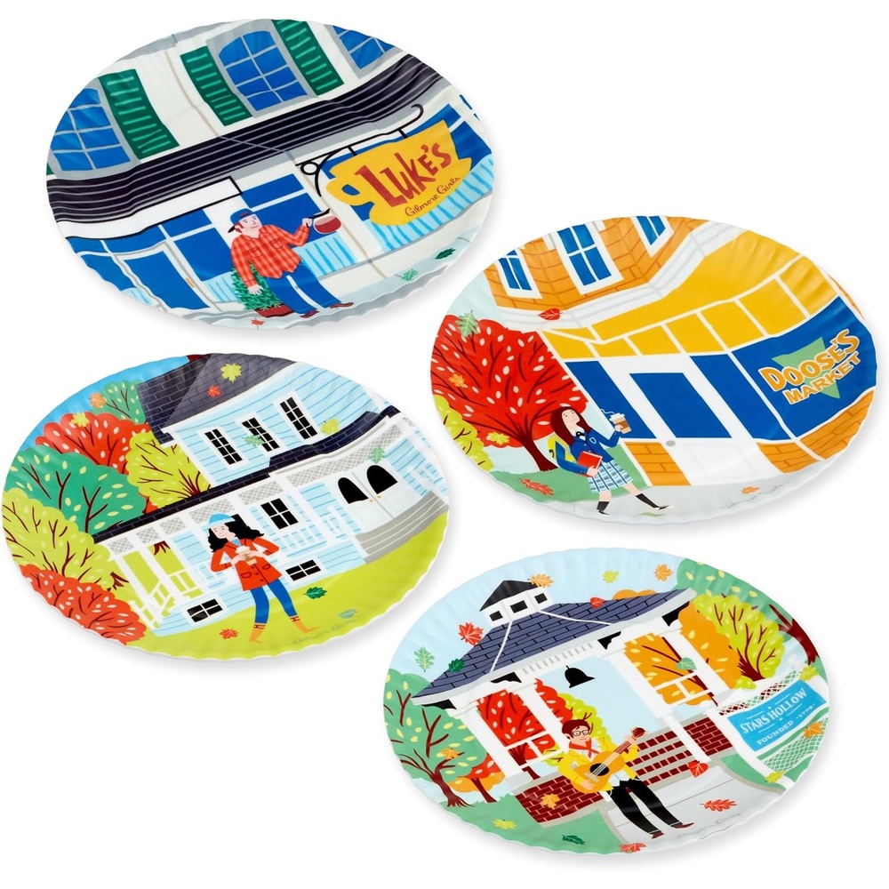 image:imageHallmark Gilmore Girls Appetizer Plates Set of 4 Lukes Diner Dooses Market Stars Hollow Mom Gift for Mothers Day