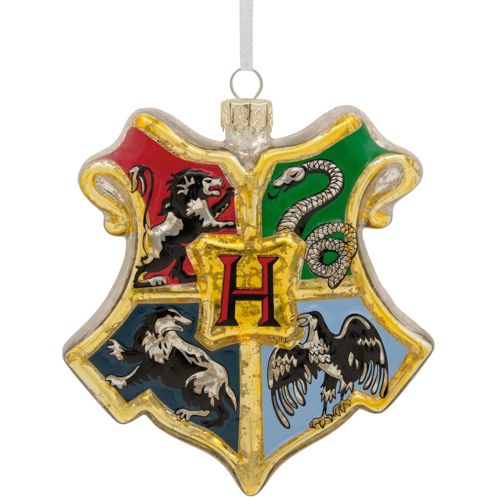 image:imageHallmark Harry Potter Hogwarts Crest Christmas OrnamentGlass Hogwarts Crest