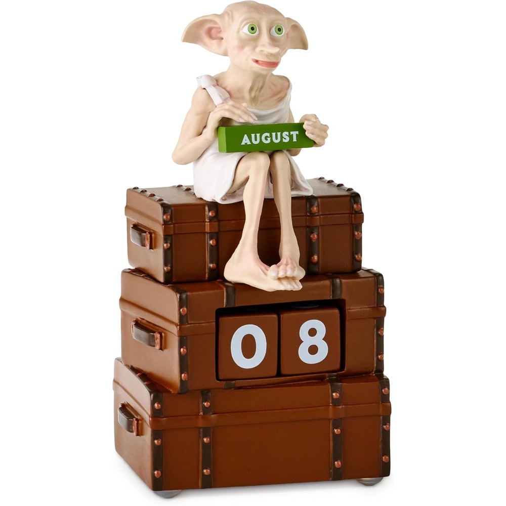 image:imageHallmark Harry Potter Perpetual Calendar with Sound 525 Dobby on Suitcases Desk Accessory Gift for Graduate Boss Fans Christmas Birthdays