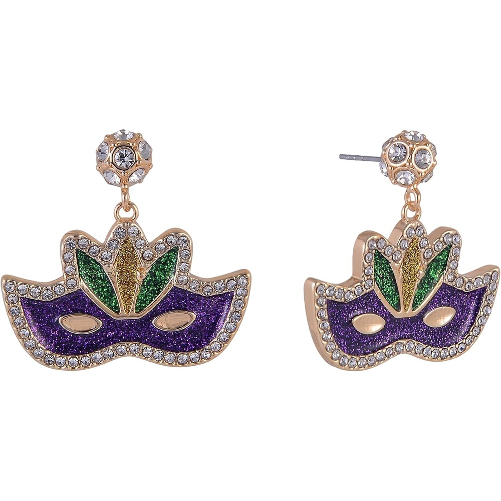 image:imageHallmark Mardi Gras Mask Stone Earrings