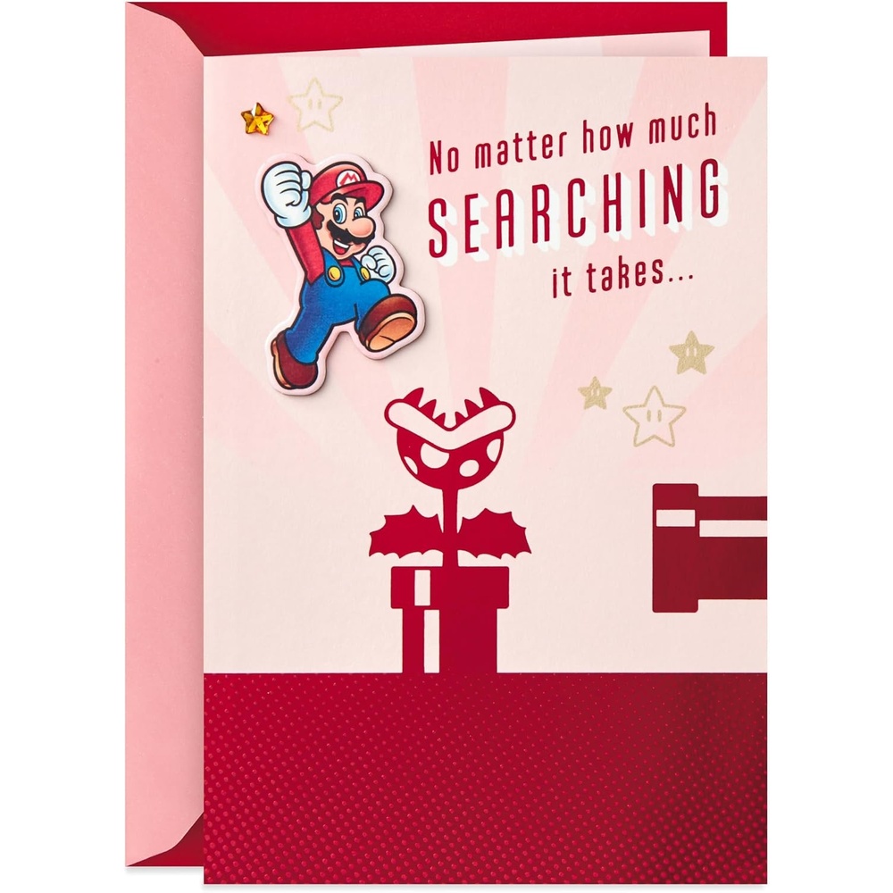 image:imageHallmark Nintendo Super Mario Valentines Day Card for Husband Wife Boyfriend Girlfriend LuckyStars