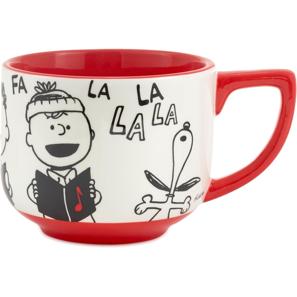 image:imageHallmark Peanuts Black and Red Ceramic Mug 25 oz Christmas Carols Gift for Kids Fans CollectorsChristmas Carols