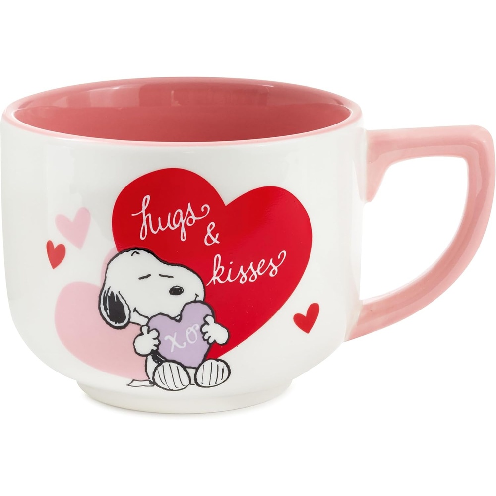 image:imageHallmark Peanuts Black and Red Ceramic Mug 25 oz Christmas Carols Gift for Kids Fans CollectorsSnoopy Valentines Day