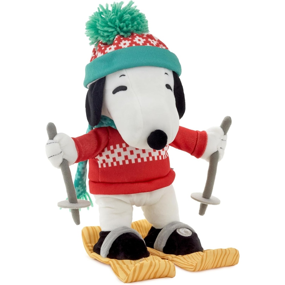 image:imageHallmark Peanuts Holiday Plush Toy 6 Christmas Lights Snoopy Gift for Kids Fans CollectorsSnoopy Skiing Plush