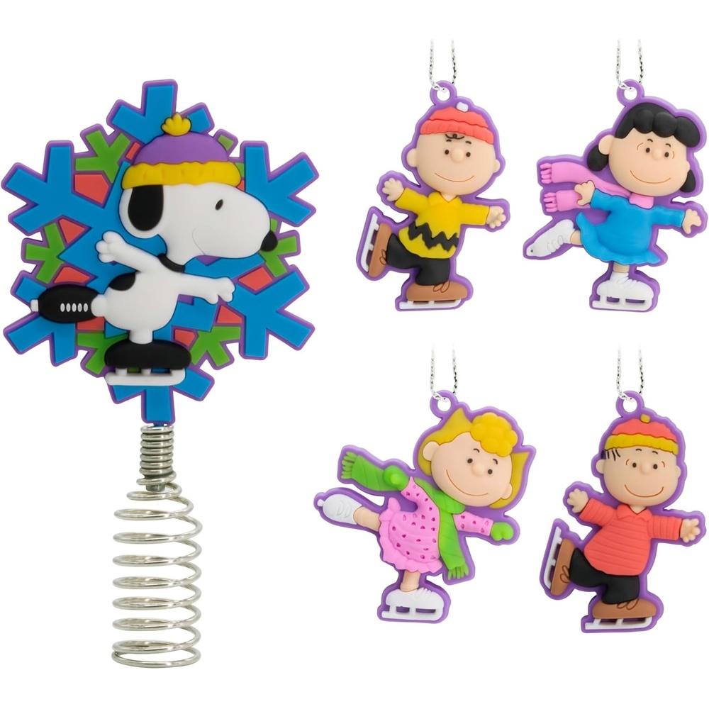 image:imageHallmark Peanuts Mini Christmas Tree Topper and Ornaments Set of 5Mini Tree Topper with Ornaments