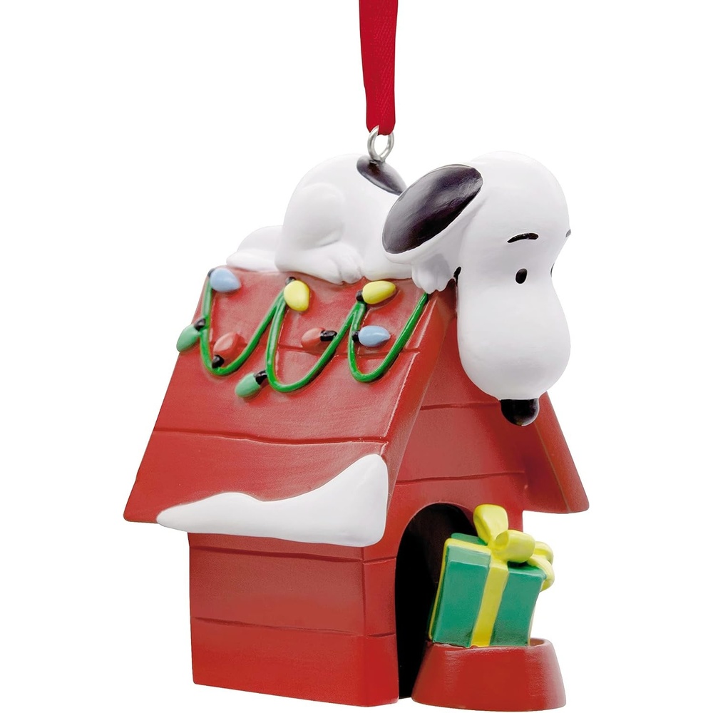 image:imageHallmark Peanuts Snoopy on Holiday Doghouse Christmas Ornament Blown GlassSnoopy Holiday Doghouse
