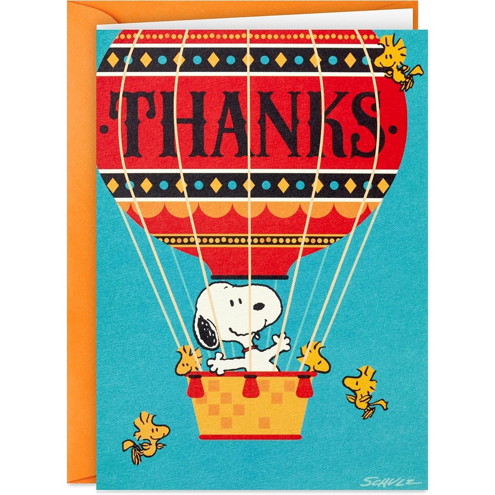 image:imageHallmark Peanuts Thank You Cards Snoopy in Hot Air Balloon 20 Cards with Envelopes