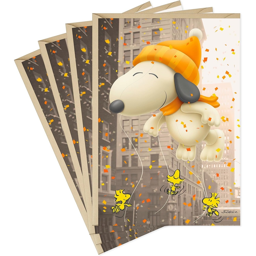 image:imageHallmark Peanuts Thanksgiving Cards 4 Cards with Envelopes Snoopy Parade BalloonSnoopy Parade Balloon  4 Thanksgiving Cards