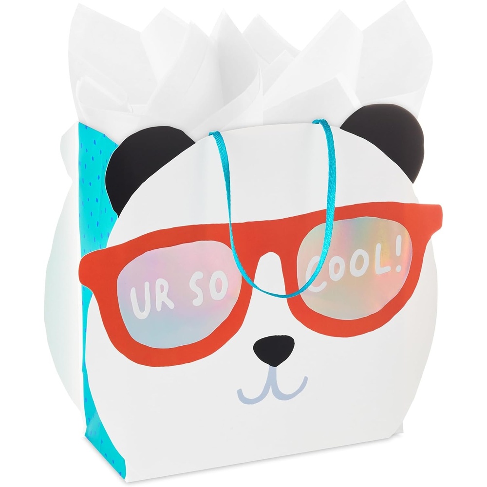image:imageHallmark Sesame Street 13 Large Gift Bag with Tissue Paper Big Bird Elmo Grover Cookie Monster for Birthdays Christmas Back to SchoolPanda in Sunglasses