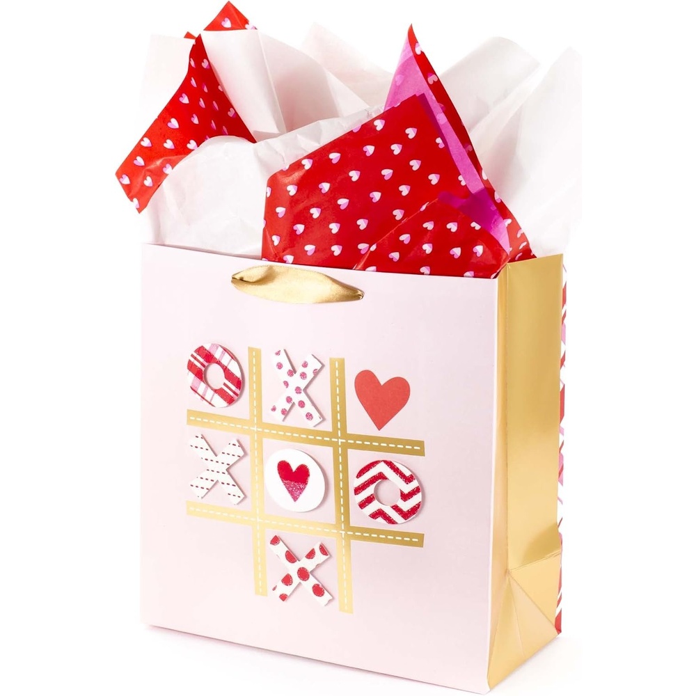 image:imageHallmark Signature Large Gift Bag with Tissue Paper for Valentines Day or Anniversary Tic Tac XOXOTic Tac XOXO