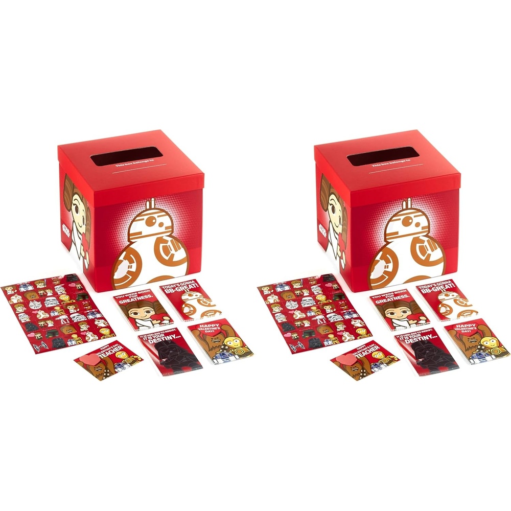 image:imageHallmark Star Wars Valentines Day Cards and Mailbox for Kids School Classroom Exchange 1 Box 32 Valentine Cards 35 Stickers 1 Teacher CardOne size Pack of 2
