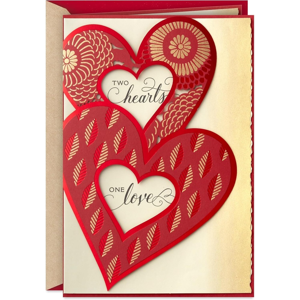 image:imageHallmark Valentines Day Card for Husband Wife Boyfriend Girlfriend Two HeartsTwo Hearts  One Love