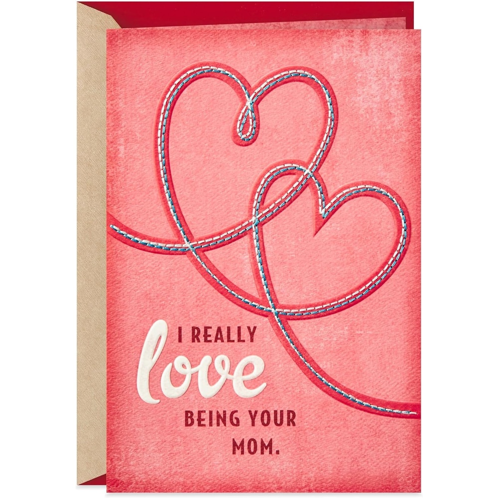 image:imageHallmark Valentines Day Card for Son or Daughter from Mom Stitched HeartsSon or Daughter from Mom  1 Card with Envelope