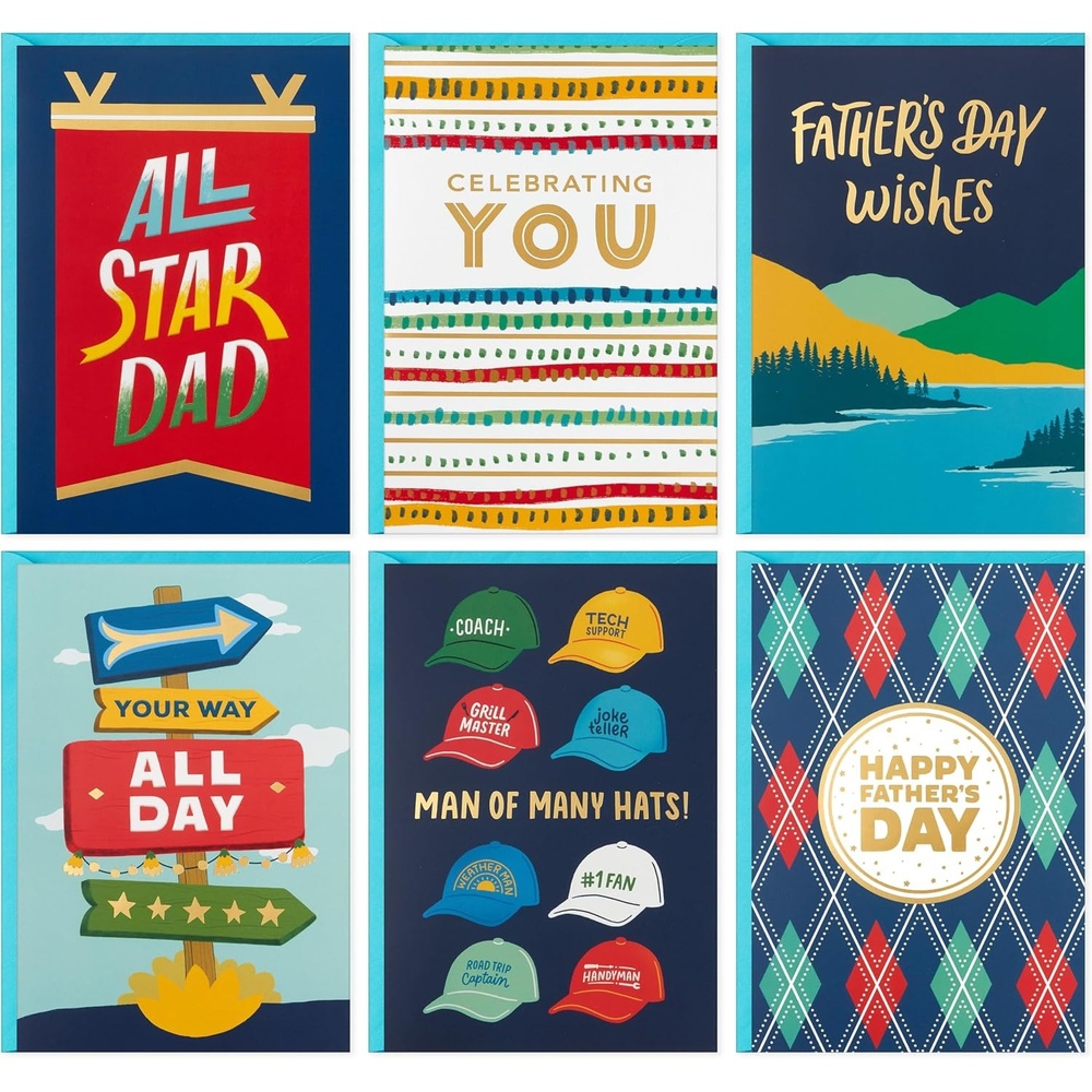 image:imageHallmark Valentines Day Cards Assortment Bold Type 24 Cards and EnvelopesFathers Day Navy Card Assortment