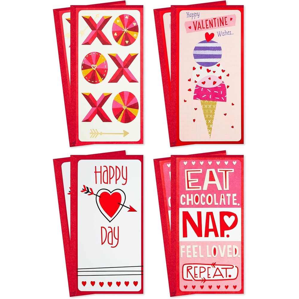image:imageHallmark Valentines Day Cards for Kids School Llama Bear Hearts 8 Classroom Valentines with EnvelopesXOXO  Ice Cream and Naps  8 Cards with Envelopes