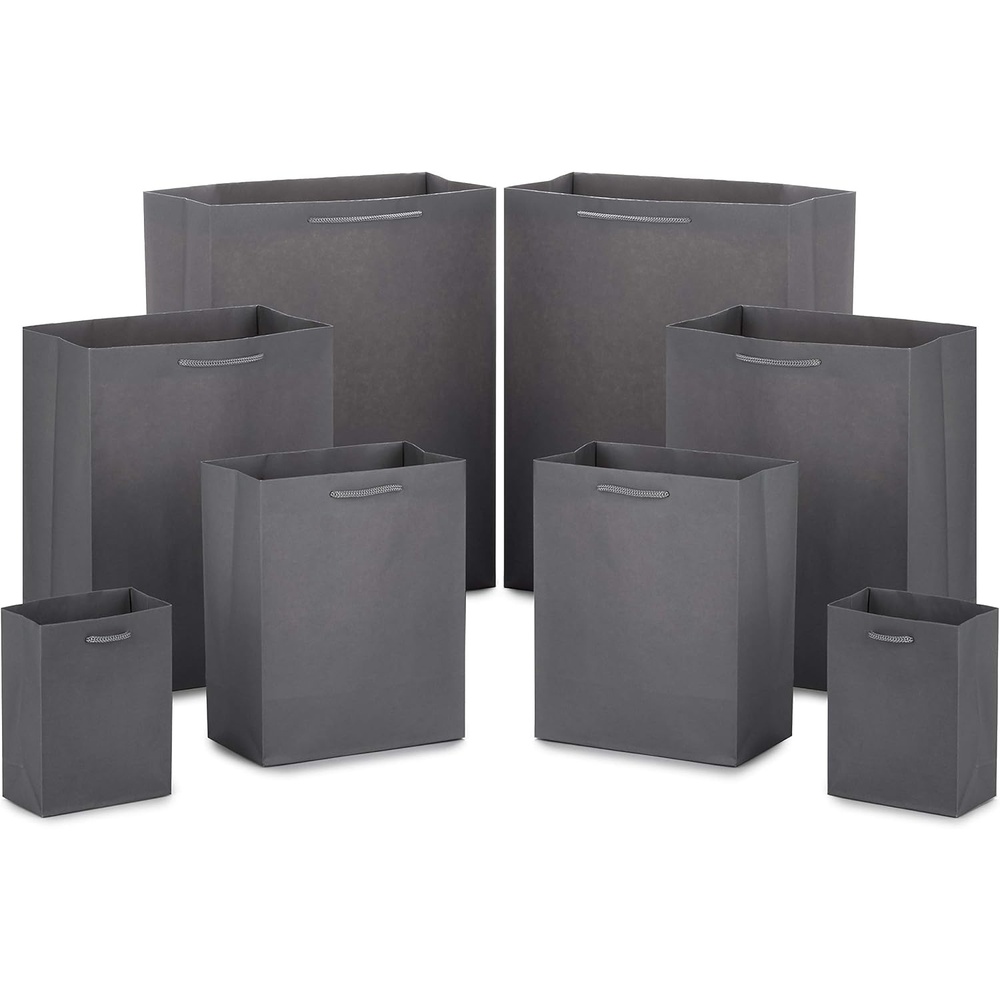 image:imageHallmark White Gift Bags in Assorted Sizes 8 Bags 2 Small 5 2 Medium 8 2 Large 11 2 Extra Large 14 for Christmas Weddings Bridal Showers Birthdays GraduationsGray