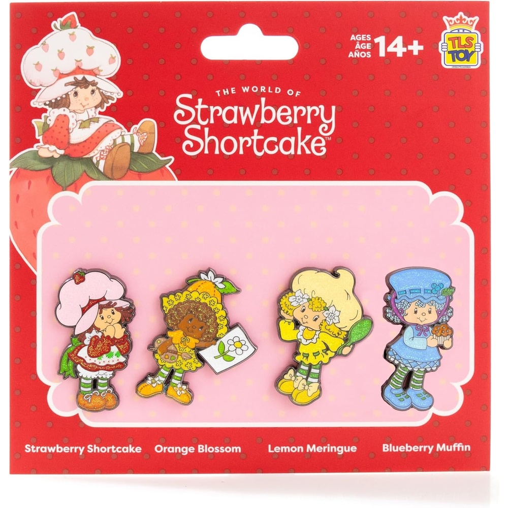 image:imageRainbow Brite Limited Edition 4Pack Glitter Enamel Pin Set with Rainbow Brite Twink Tickled Pink amp Stormy PinsStrawberry Shortcake Enamel Pins