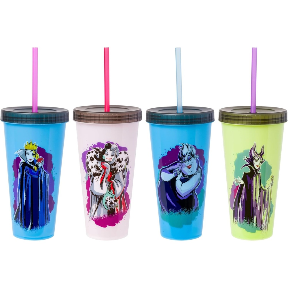 image:imageSilver Buffalo Rainbow Brite 4 pack Color Change Plastic Tumbler Set Featuring Rainbow Brite Patty OGreen La La Orange and Shy Violet 24 OuncesDevious Group Splatter