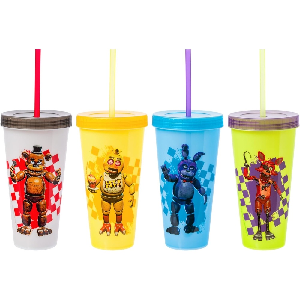 image:imageSilver Buffalo Rainbow Brite 4 pack Color Change Plastic Tumbler Set Featuring Rainbow Brite Patty OGreen La La Orange and Shy Violet 24 OuncesMulticolor