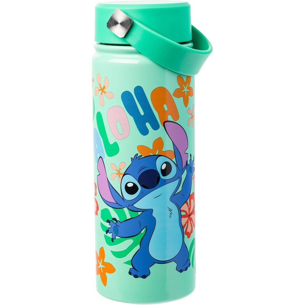 image:imageSilver Buffalo Rainbow Brite Stainless Steel Water Bottle with Swivel Handle 20 OuncesLilo and Stitch