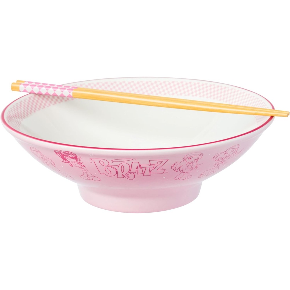 image:imageSilver Buffalo Rainbow Brite and Twink Ceramic Ramen Bowl with Chopsticks and Spoon 20 OuncesBratz Big