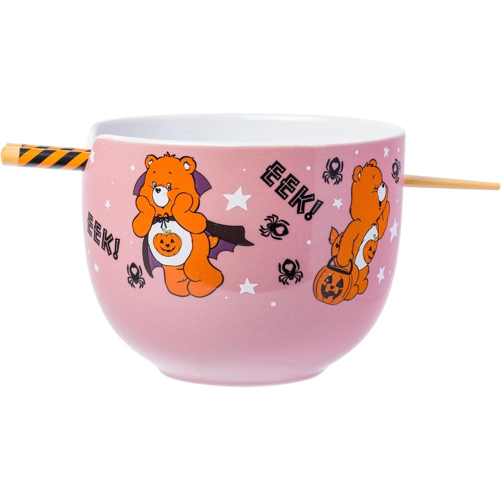 image:imageSilver Buffalo Rainbow Brite and Twink Ceramic Ramen Bowl with Chopsticks and Spoon 20 OuncesCare Bears Trick or Sweet Bear