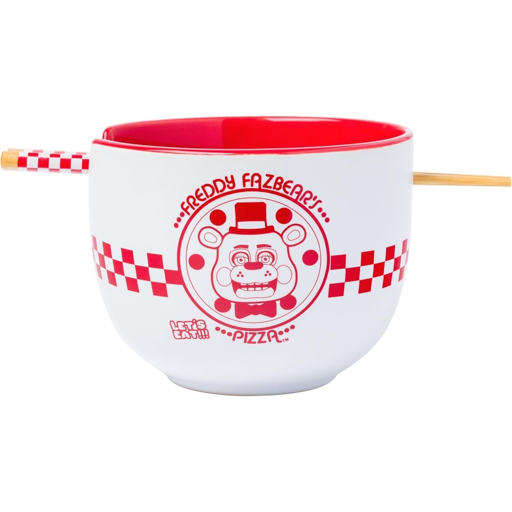 image:imageSilver Buffalo Rainbow Brite and Twink Ceramic Ramen Bowl with Chopsticks and Spoon 20 OuncesFive Night at Freddys Fazbear Pizza