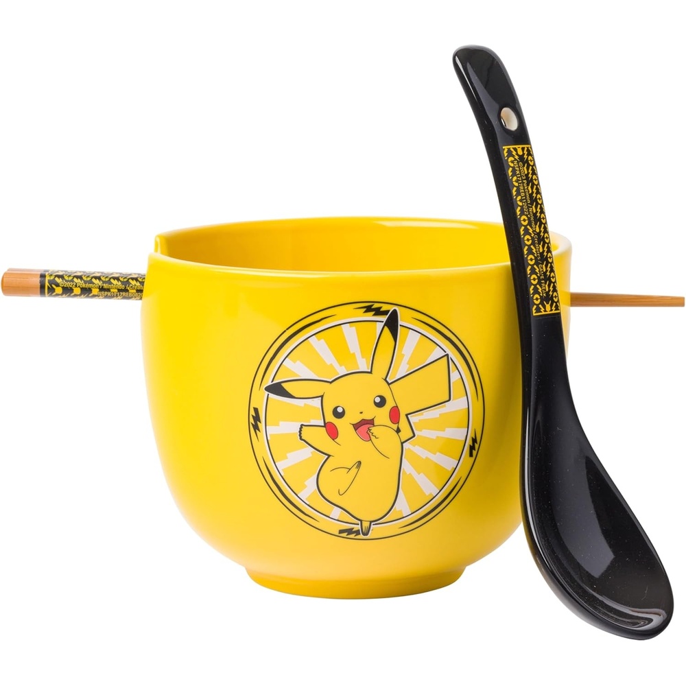 image:imageSilver Buffalo Rainbow Brite and Twink Ceramic Ramen Bowl with Chopsticks and Spoon 20 OuncesPokemon Pikachu Spoon Set