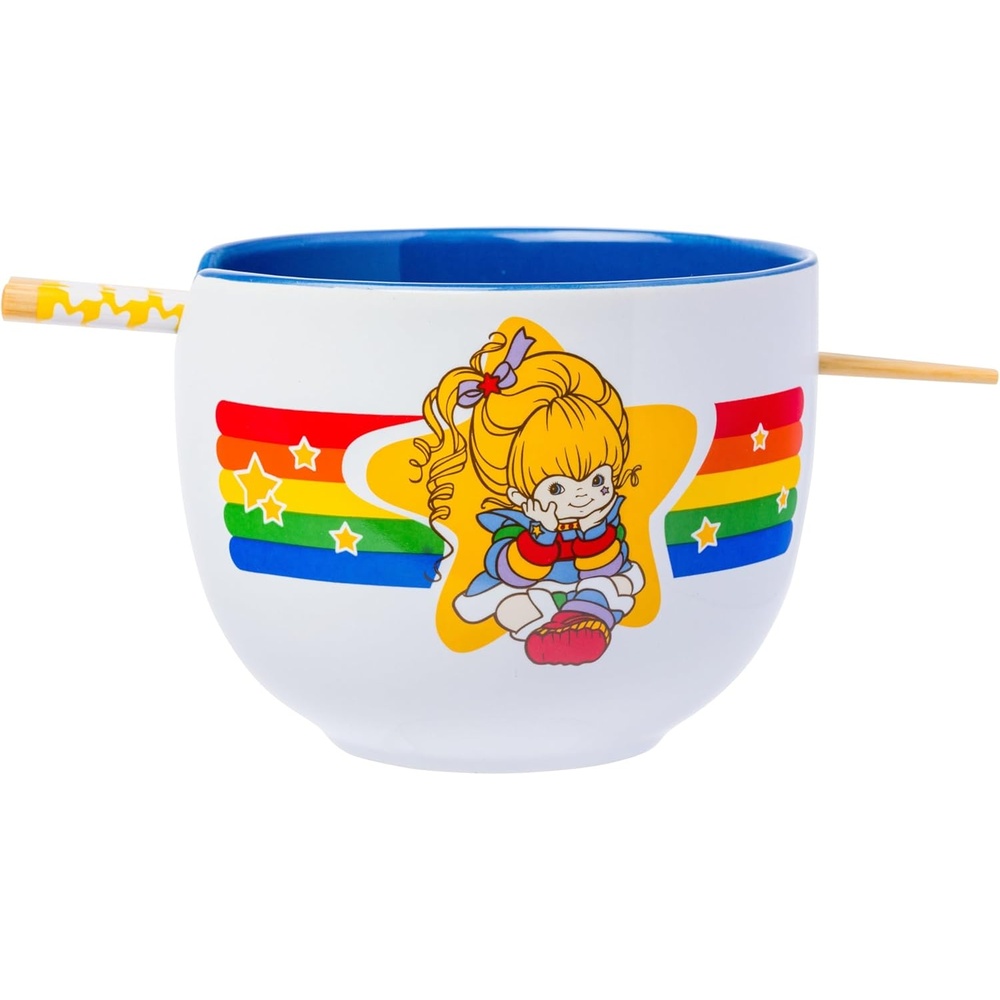 image:imageSilver Buffalo Rainbow Brite and Twink Ceramic Ramen Bowl with Chopsticks and Spoon 20 OuncesRainbow Brite