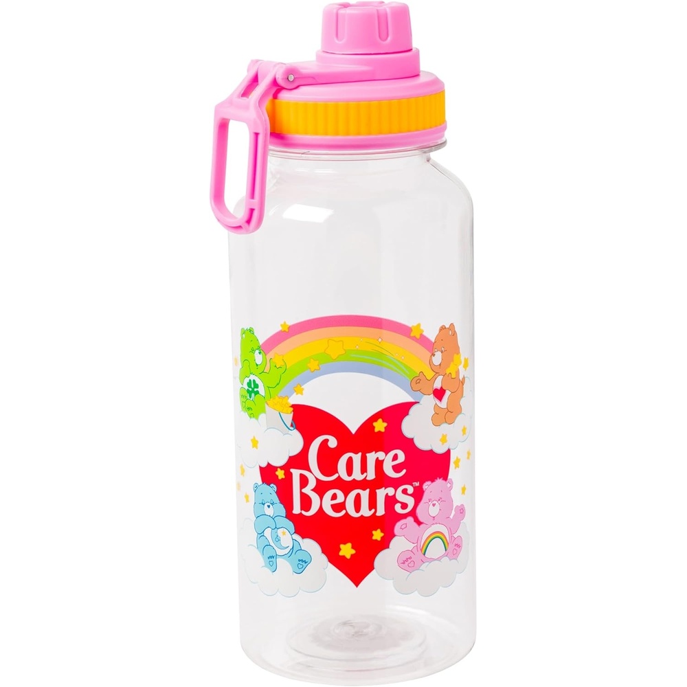 image:imageSilver Buffalo Rainbow Brite and Twink Twist Spout Plastic Water Bottle with Stickers You Stick Yourself 32 OuncesCare Bears Rainbow Heart