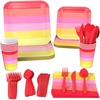 Scarlet Red  Tickle Me Pink  Melon  Golden Rod