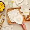 Gold and Ivory Hearts  Geometric