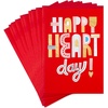 Bold Happy Heart Day  10 Cards with Envelopes